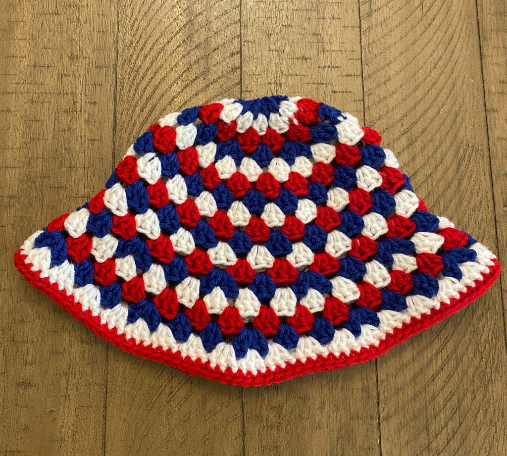 Granny Stitch Bucket Hat-Acrylic