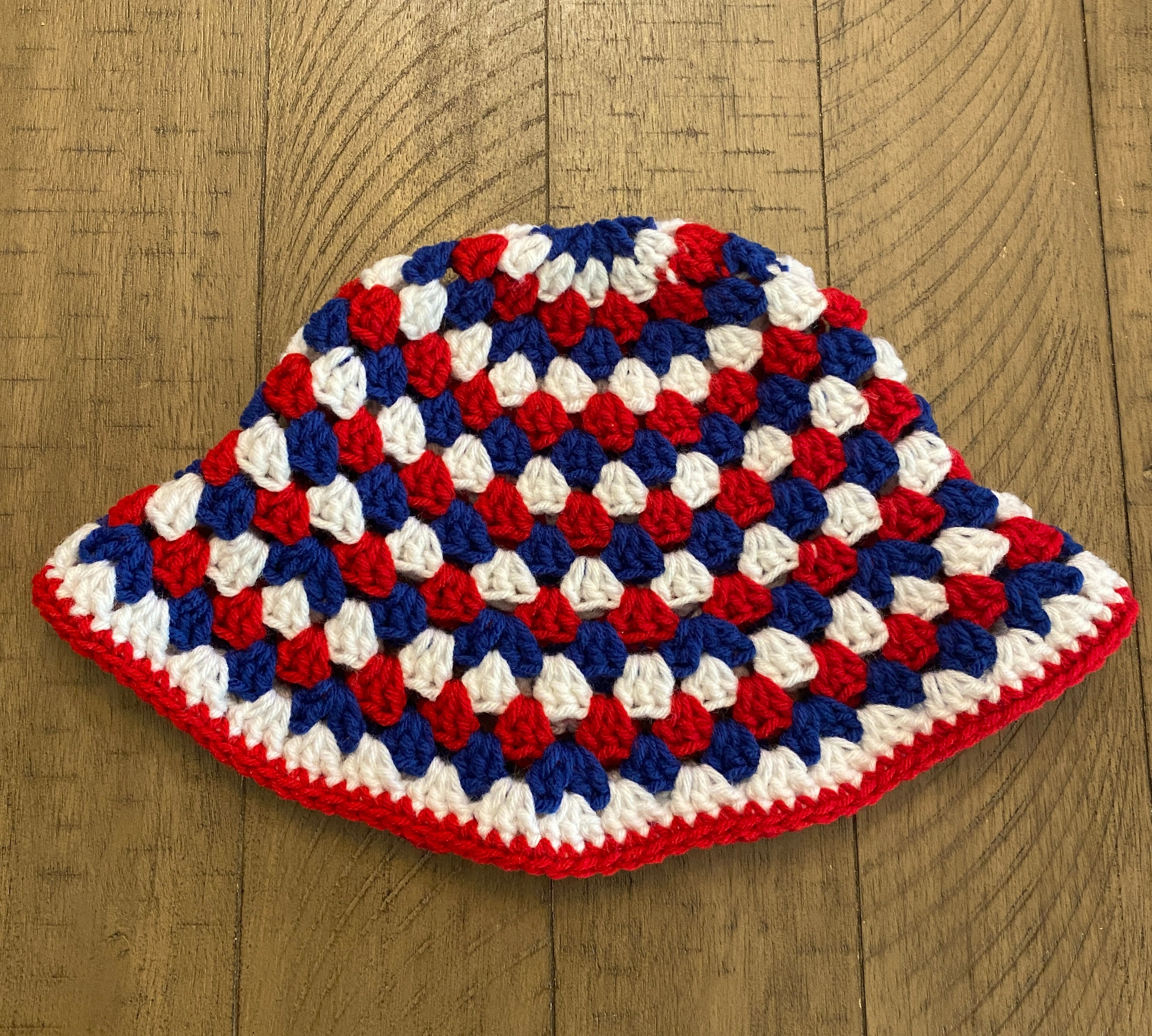Granny Stitch Bucket Hat-Acrylic