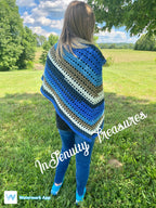 Trendy Stripes Triangle Shawl